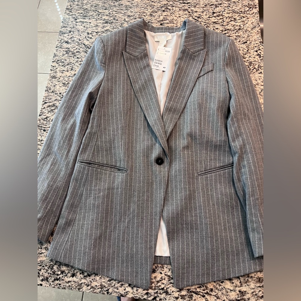 H&M Gray Sport Coat with Notched Lapels